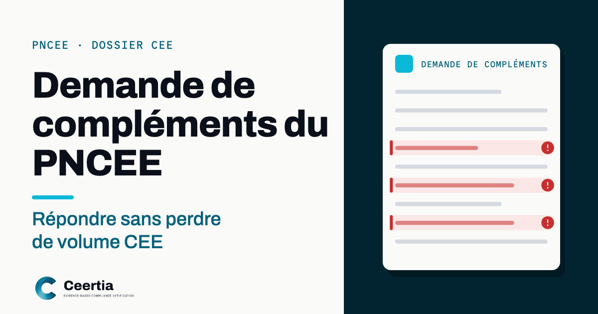Demande de compléments du PNCEE : un dossier CEE avec trois lignes signalées